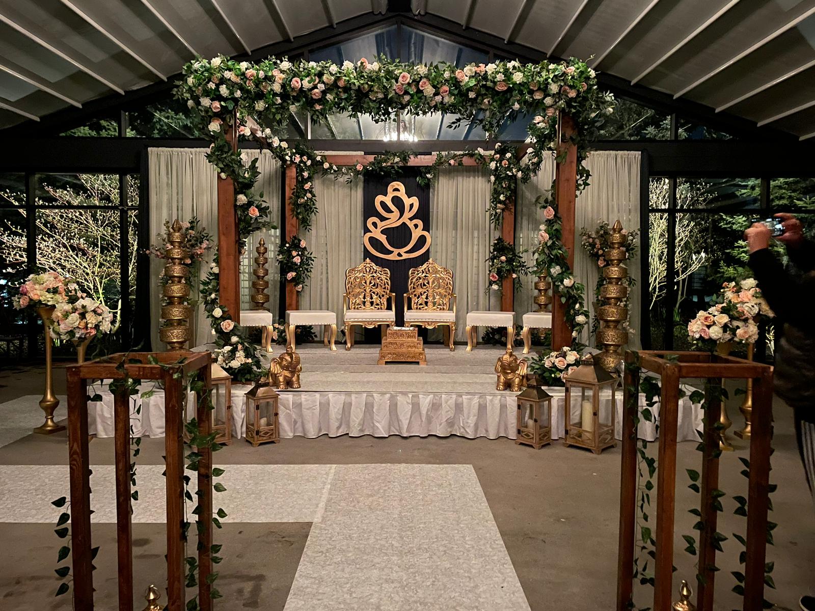 Creative event decor with lighting effects