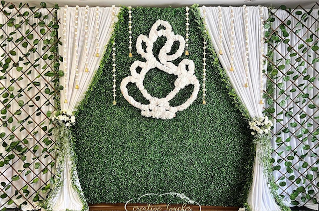 Creative event styling with floral accents