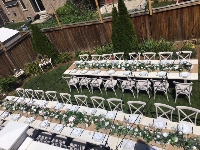 Wedding event setup with elegant decor lighting