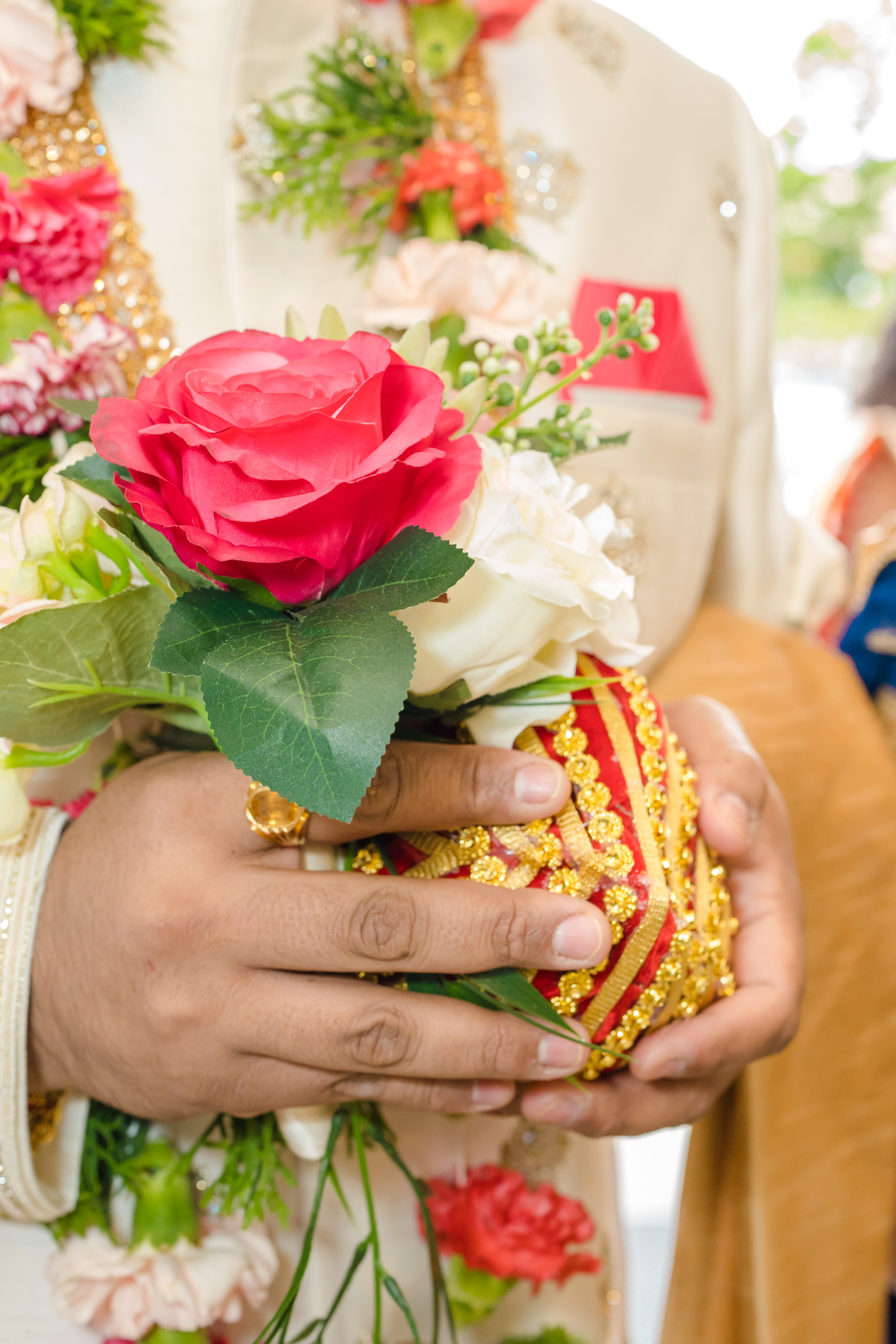 Artistic stage decor with floral accents